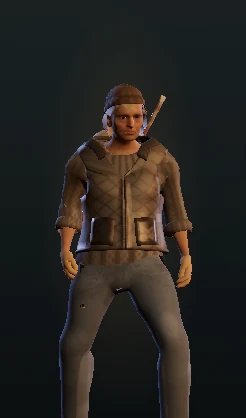 A crew member in a knit cap and a quilted work jacket.